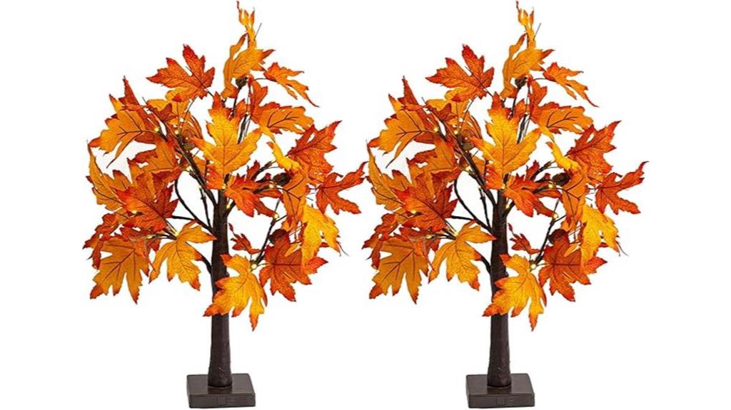lighted fall tree decor