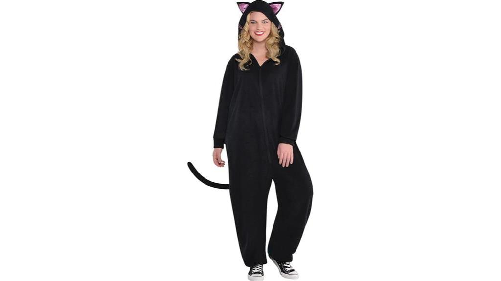 plus size black cat onesie