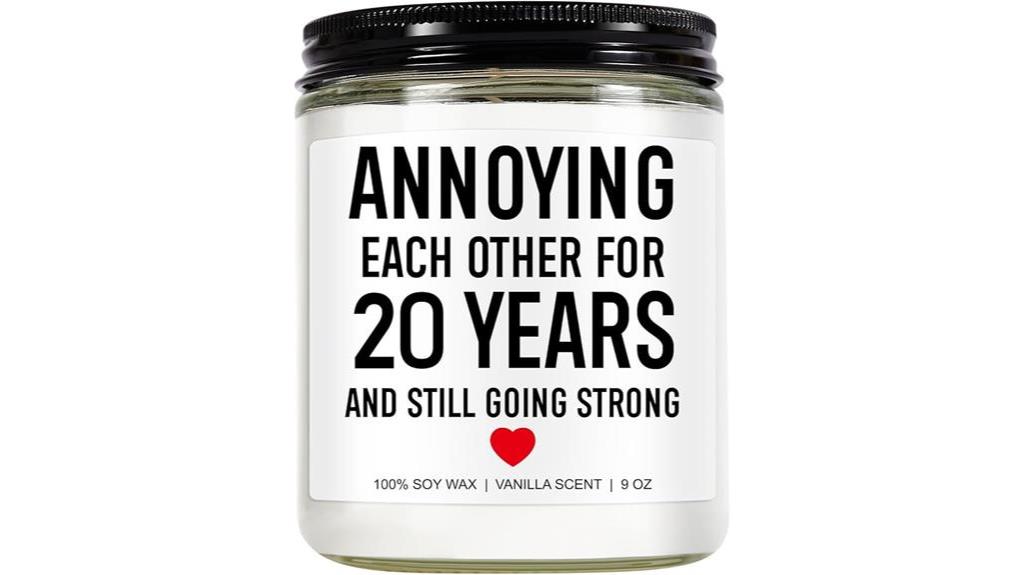 20th anniversary candle gift