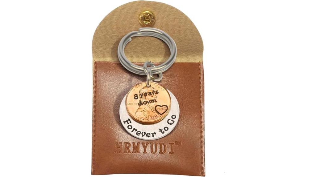 8th anniversary copper keychain