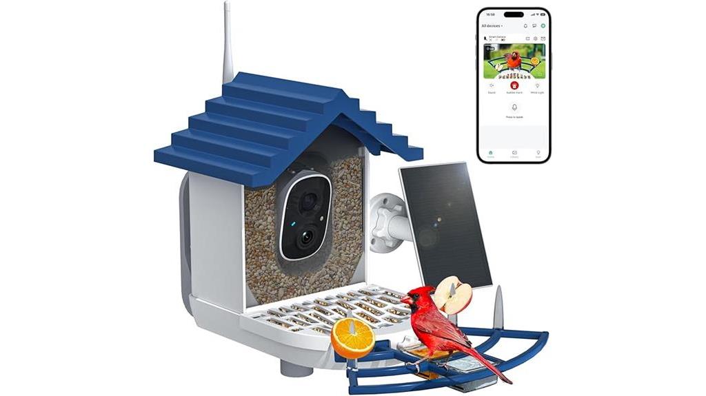 camera equipped smart bird feeder