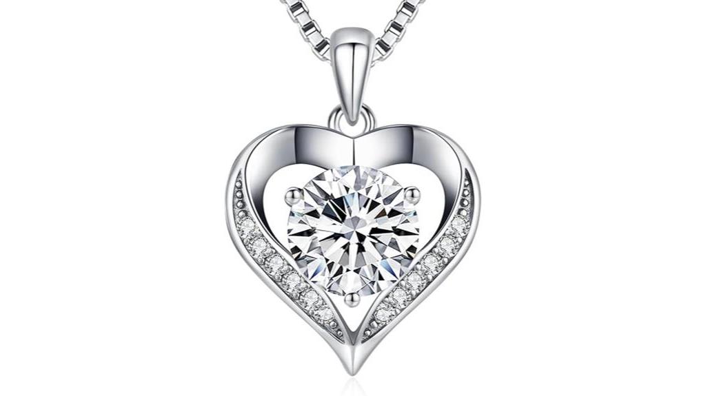 elegant moissanite heart necklace