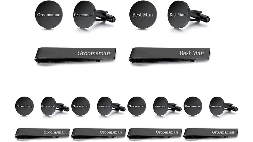 groomsmen cufflinks and tie bar