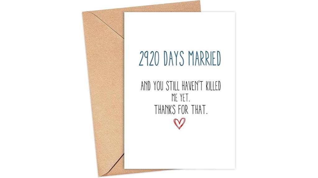 humorous 8th anniversary card