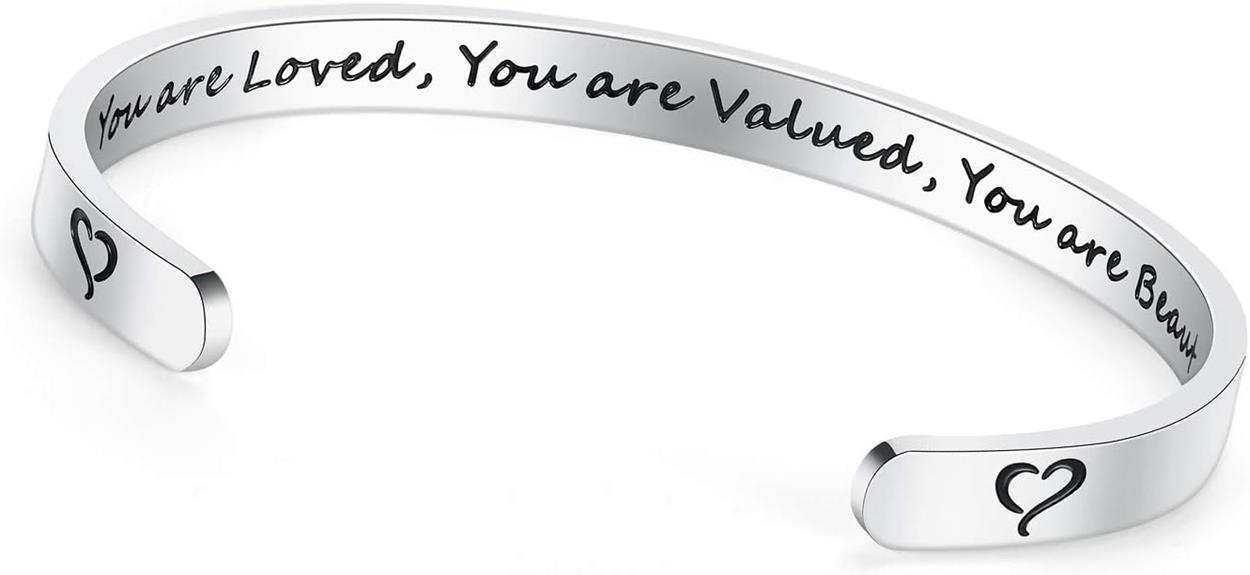inspirational engraved cuff bracelet