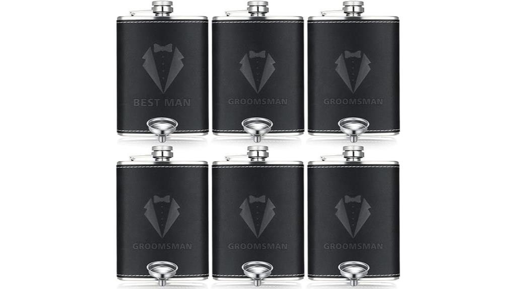 stainless steel groomsman flask