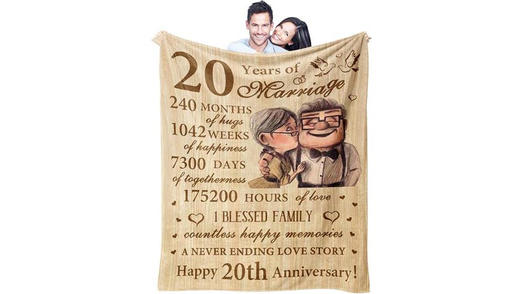twentieth anniversary blanket gifts