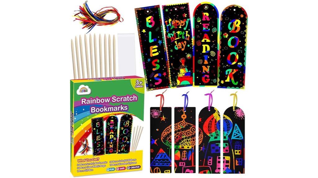 zmlm kids scratch art bookmarks
