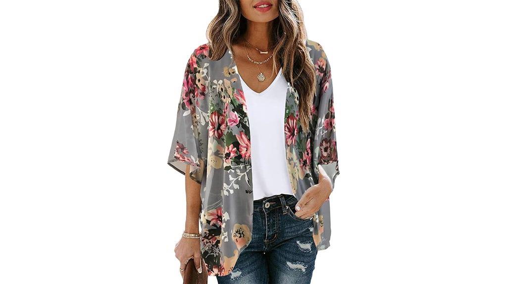 floral puff sleeve cardigan