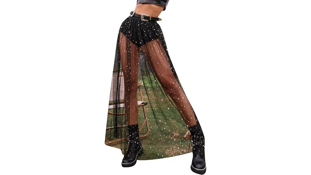 lace sheer galaxy maxi