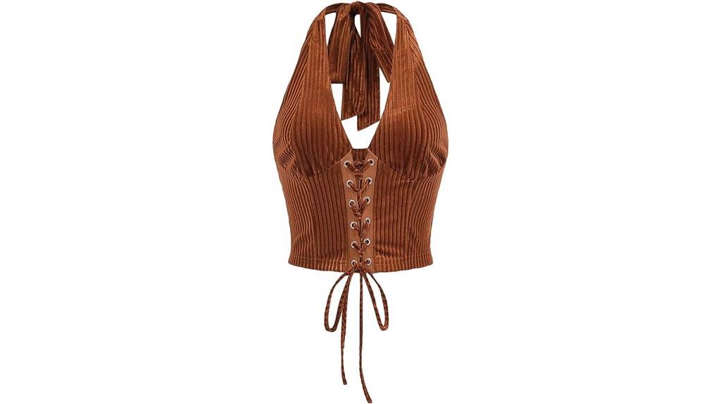 lace up halter crop top