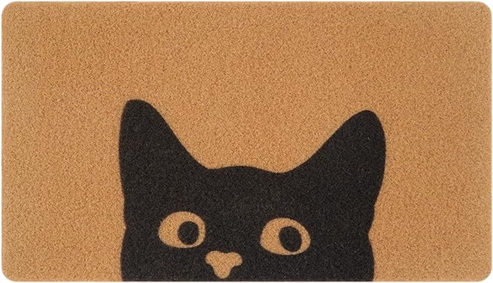 adorable feline entrance mat