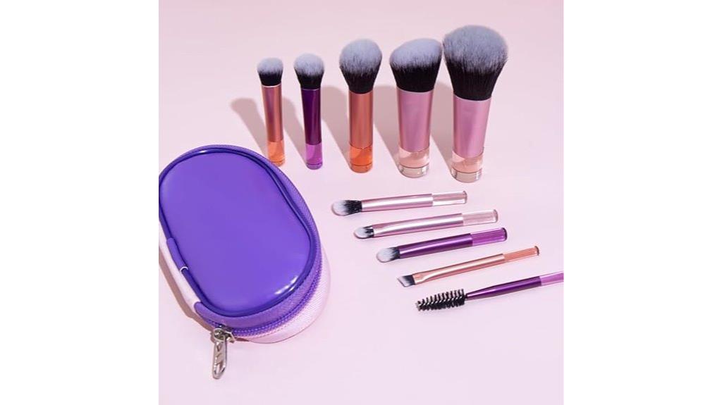 portable 10 piece brush set