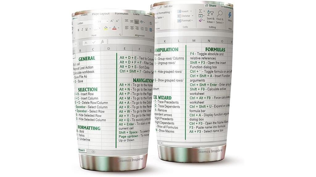 inspire spreadsheet shortcut tumbler 20 oz